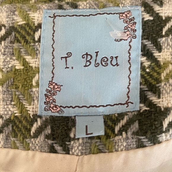 Women’s Large Vintage Green Plaid Coat - Picture 3 of 4